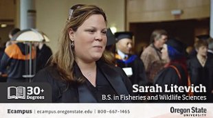 Sarah Litevich speaking about the fisheries and wildlife sciences program through Oregon State.